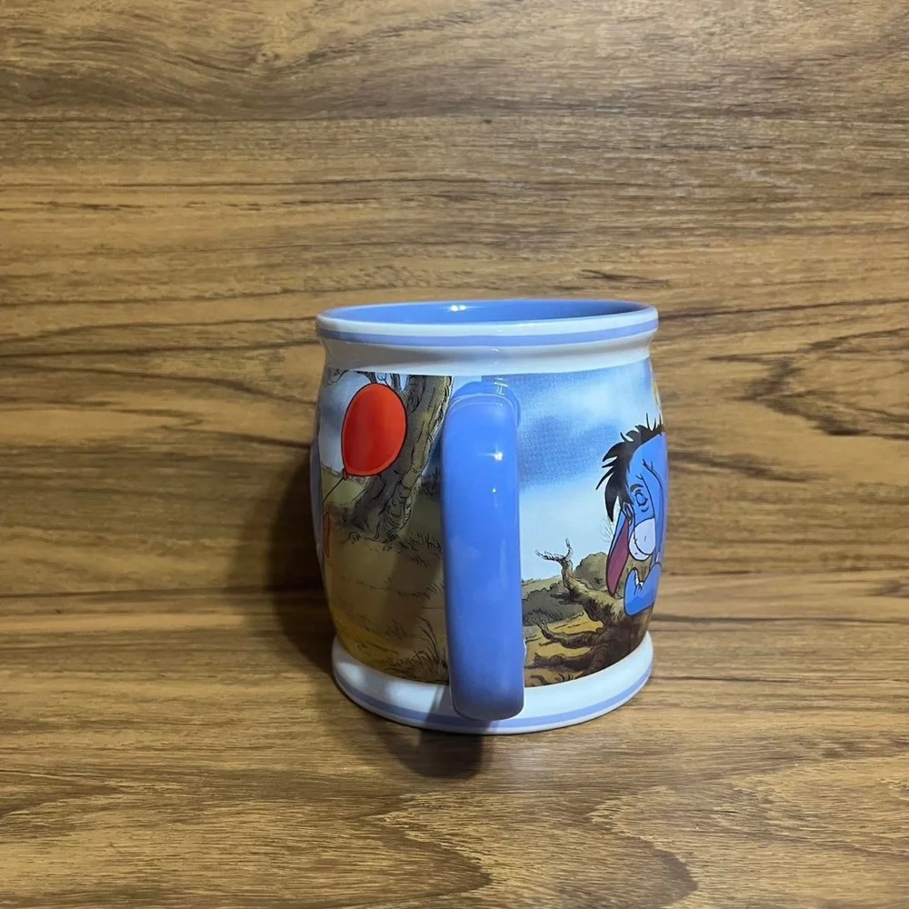 Disney Store Eeyore Winnie The Pooh Large Coffee Mug Cup Sad tree red balloon
